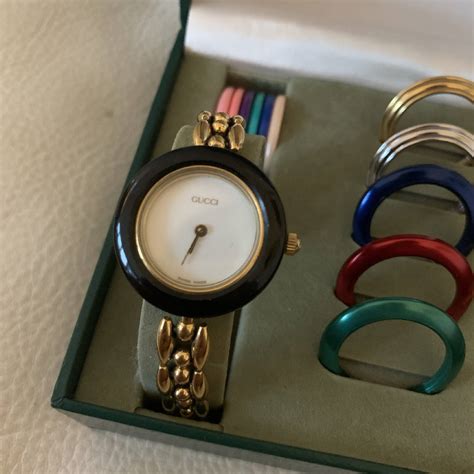 used victoria interchangable bezel gucci watches|gucci watch with interchangeable bezels.